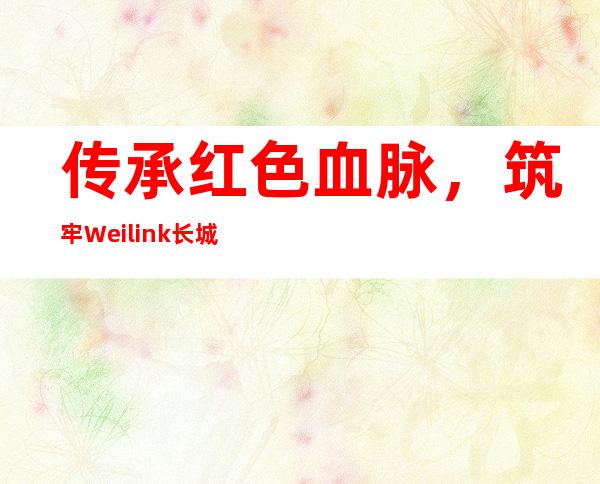 传承红色血脉，筑牢Weilink长城